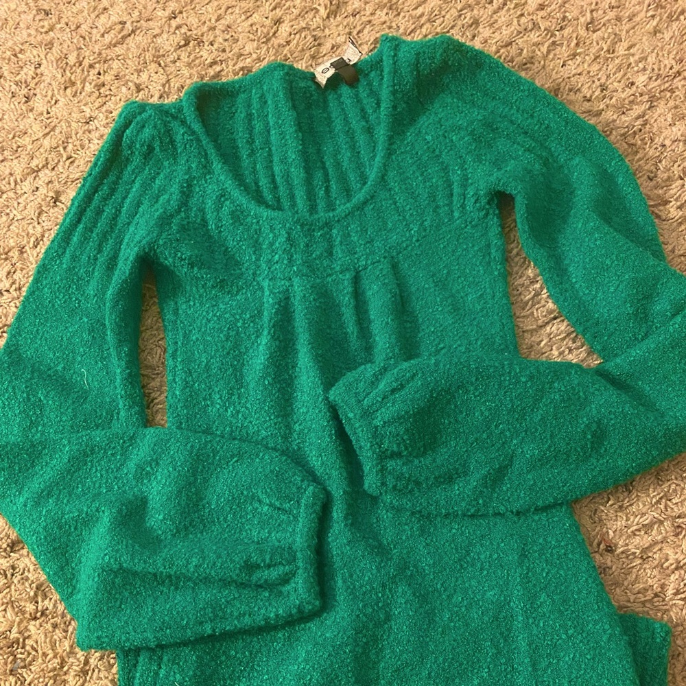 bebe emerald stretch kit long sleeve dress